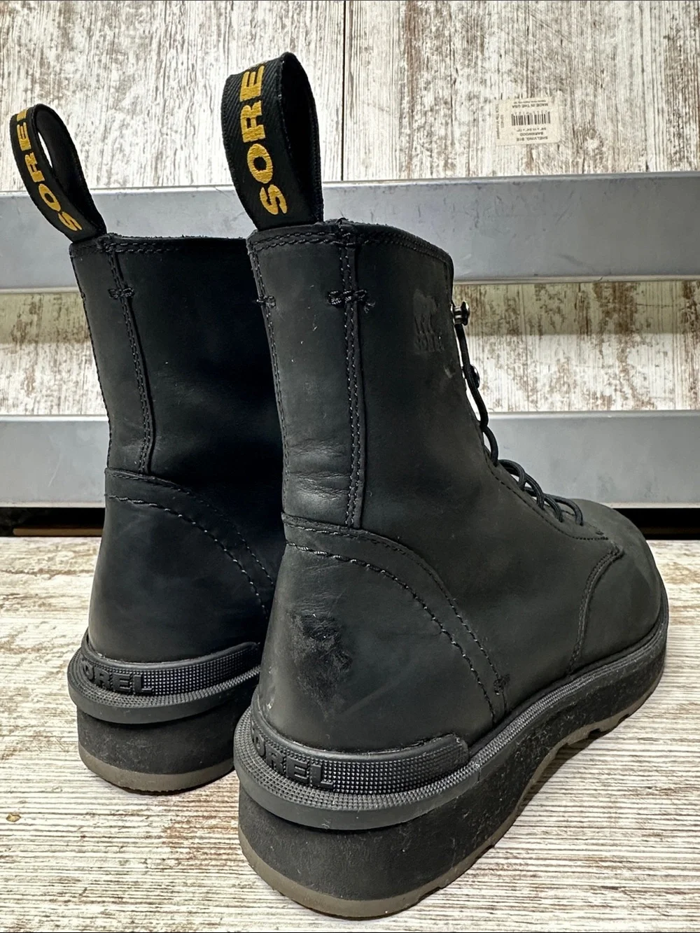 Sorel Black Hi-Line Waterproof Lace-Up Boot Sz 9